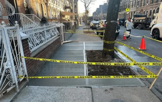 sidewalk work infront of shops